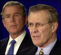 President Bush and Secretary of Defense Donald H. Rumsfeld